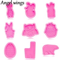 DY0943 Silicone Easter Bunny/Egg/Owl/Bear Molds, Keychain Crafts Epoxy DIY Resin art Mold, Chocolate Cake Mold