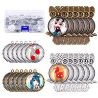 10PCS Owl Life Tree Cabochon Charm Pendant Base Setting Blanks Bezel Tray 25mm Cabochon Cameo for DIY Jewelry Making Supplies