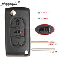 jingyuqin 3BTN Flip Remote Van Car Key For Peugeot Partner Expert Citroen Berlingo Dispatch (Van) Folding Ce0523 ce0536 HU83 VA2