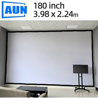 AUN 180 inch Projector Screen Upgrade Thicker Video Game Projector Screen Customize best size fit Room for 1080P 4K Home Theater