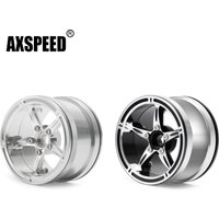 AXSPEED Metal Beadlock 2.2 inch Wheel Rims Silver/Black Wheel Hub for Axial Wraith 90048 TRX-4 TRX-6 1/10 RC Crawler Car Parts