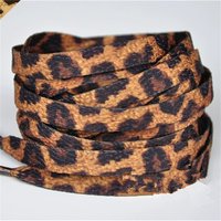 High Quality Newest Classic Leopard Pattern Shoe Laces High-top Canvas Sneakers Flat White Shoelaces Strings