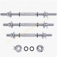 30 35 40 45cm Electroplate Dumbbell Bars With Nuts Standard Threaded 25mm Home Dumbbell Handle Gym Fitness Durable Exercise Bars