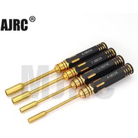 Ajrc 4-piece set / titanium alloy plating 4.0 / 5.5 / 7 / 8mm hex nut wrench socket tool kit for RC model car aircraft