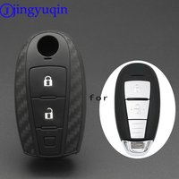 jingyuqin 2B Carbon fiber Silicone Car Remote Key Fob Shell Cover Case For Suzuki Vitara Swift Ignis Kizashi SX4 Baleno Ertiga
