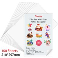 10/30/50/100Sheets A4 Glossy Printable Vinyl Sticker Paper Inkjet Printer Paper 210*297mm Copy Paper for Inkjet printer DIY gift