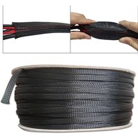 PET Czarny rękaw kablowy Długość 1/3/5/50/100M Izolowany, pleciony rękaw Ochrona linii danych Kabel drutowy Trudnopalna rurka nylonowa
