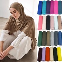 Abaya – foulard Hijabs doux pour femmes musulmanes, châle en Jersey de coton uni, Turban Long, bandeau enveloppant pour la tête hijab femme musulman echarpe luxe bandana noir turban femme bandeau