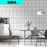10M Black and White Wallpaper Geometric Wallpaper Peel and Stick Modern Stripe Hexagon Removable Self Adhesive Wall Paper