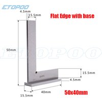 ETOPOO Measuring Tools DIN875/2 Standard With Stop Stainless Steel 90 Degree Miter Angle Corner Ruler Wide Base Gauge