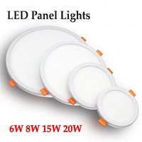 LED Panel Lights Ultrathin Downlight 6W 8W 15W 20W 110-220V Square Round Panel Light White/Warm Indoor Bedroom LED Light