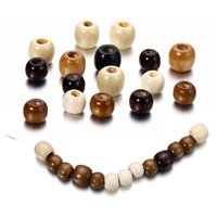 100pcs 10-12mm Vintage Natural Wooden Spacer Beads Wood Big Hole Loose Beads Dreadlock Braid DIY Macrame Rosary Bracelet Jewelry