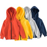 2024 Autumn Winter Solid Hoodie Clothes for Boys Girls Cotton Zipper Villus Casual Simplified Coat Sweatshirt Clothing
