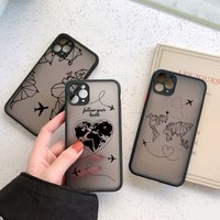 World Map Travel Airplane Phone Case For iphone 17 16 15 13 14 11 12 Pro Max 16 15 14 Plus X XR XS Back Shockproof Cover Shells