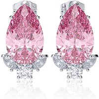 Huitan Newly Designed Pink/Blue Cubic Zirconia Earrings for Women Fashion Pear Shaped CZ Luxury Piercing Earrings Party Jewelry