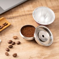 Icafilas Coffee Capsule Pod For Nespresso Vertuo & Delonghi ENV150 Refill Reusable Stainless Steel Coffee Filters Dosing Ring