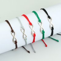 Silver-Color Infinity Bracelet Charm Lucky Thread Braided String Bracelets for Women Men Handmade Bohemian Bangles Yoga Jewelry