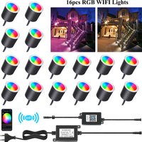 IP67 Waterproof RGB WIFI LED Recessed Deck Ligths Outdoor Inground Lighting for Yard Garden Deck Scenery Pathway Stairs Patio