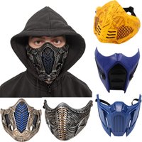2023 Game Mortal Kombat Sub-Zero Scorpion Mask Cosplay Costume Resin Masks Props Halloween Party Accessories