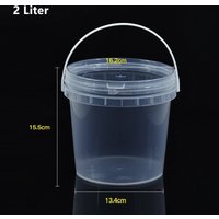 1PCS 2L Food Grade plastic Bucket with Lid and Handle Leakproof Storage container for Liquid Oil Honey BPA Free