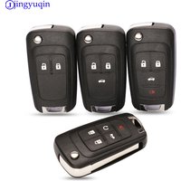 jingyuqin Flip Folding Remote car Key Shell For Chevrolet Cruze Epica Lova Camaro Impala 2 3 4 5 Button HU100 Blade