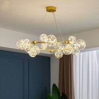 Modern long chandelier LED Glass Bubble lustre design Dining room Round Lamp for Store Restaurant 220V gold chandelier