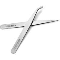 2pc/lot Excellent Quality Anti-static Bend Straight Tweezer Stainless Steel for Beads Jewelry Sewing Accessories Tools