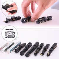 4D Assembled 9 Mini Train Models Harmony High-speed Railway Nostalgic Steam Train Simulation Collection Decoration