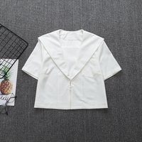 Japanese School Short Sleeve White Sailor Suit T-shirt Sapporo Lapel Kanto Kansai Lapel Nagoya Lapel JK Uniforms Basic Tops