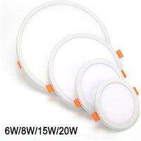 Le panneau de LED allume le plafonnier Downlight 6W 8W 15W 20W carré/AC85-265V rond de lumière de panneau avec le conducteur de LED