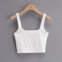 2024 Summer Women Sexy Sleeveless Tops Fashion Short Square Collar Tank Tops 6 Colors