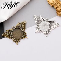5 pièces/lot papillon Punk Vintage pendentif Cabochon Base camée 20mm paramètres de plateau vierge pour bricolage résine fabrication de bijoux accessoires