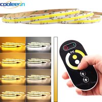 5m 10m double couleur CCT COB bande LED bande lumineuse avec RF Dimmer DC 24V 12V flexible FOB COB bande jaune blanc froid 2700 - 6500k couleur dimmable