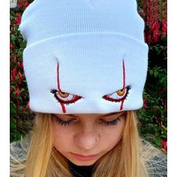 Unisex Spring Outdoor Beanie for Child Knitted Funny Caps Pennywise Scary Eyes Hood Kids Hat Casual Bob Outside Skulls Hats Men