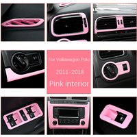 Full set pink interior Protection Car styling Interior Air outlet panel Stickers For VW Volkswagen polo 2011-2018 Accessories