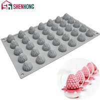 SHENHONG Cranberry Silicone Cake Molds 35 Cavity Raspberry Strawberry Dessert Placing Decoration Mould Fondant Pastry Baking