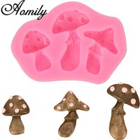 Aomily Mushroom Silicone Mold Cake Molds Fondant Molds Sugar Craft Chocolate Moulds Tools Cake Decorating Baking Accessories