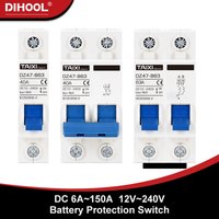 DZ47B disjoncteur Miniature DC 12V 24V 36V 48V DC MCB batterie protecteur de voiture 6A-150A interrupteur d'air montage sur Rail Din