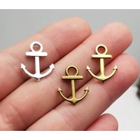 50pcs/Lot--19x15mm 3 Colors Plated Tiny Anchor Charms Navigation Mini Pendants DIY Supplies Jewelry Making Finding Accessories