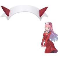 Anime DARLING in the FRANXX Code 002 Red Devil Horn Headdress Deformation Headwear Cosplay Decorative Props