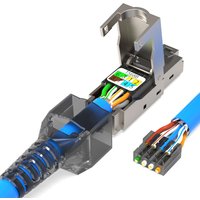 CAT7 RJ45 Connector 50U No Crimping Tools Required Network Cable Cat6A Cat5e Reuse Module Shielded FTP 8P8C Crimp