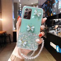 Luxury Bling Glitter Case For Samsung Galaxy S26 S24 Ultra S23 S22 Plus S21 S25 FE A55 A35 A16 A56 Strap Lanyard Silicone Cover