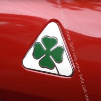 Autocollants de décoration de garde-boue en aluminium, 1 paire, trèfle à quatre feuilles pour Alfa Romoe Giulia Stelvio, autocollants extérieurs, accessoires de voiture