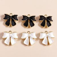 5pcs Lovely Black White Bowknot Cute Bow tie Charms for DIY Jewelry Making Pendants of Necklace Bracelet Dangle Earrings Charms