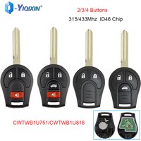 YIQIXIN Car Key For Nissan Altima March Qashqai Sunny Sylphy Tiida CMIIT Juke Transmiter CWTWB1U751 ID46 Smart Remote CWTWB1U816