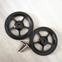 Litepro Folding Bike For Brompton Easy Wheel 60mm Bearing Wheels Rear Racks Extension Bar Telescopic Rod Wheel