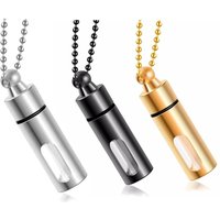 Openable Glass Container Tube Urn Necklaces for Ashes Stainless Steel Cremation Jewelry Memorial Pendant Keepsake + Funnel Fill