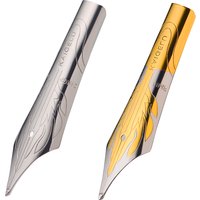2PCS Kaigelu Fountain Pen Nib Long Knife Grinding Nib and Feed Flame/Rhombus Mark for Jinhao 100 450 Yongsheng 699 Majohn T1 C1