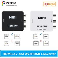1080P HDMI-compatible To AV Scaler Adapter Video Composite Converter RCA to HDMI-compatible CVSB L/R Video Scaler Converter Box