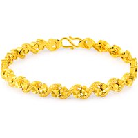 24K Real Gold Bracelet Car Flower Gold Plated Bracelet for & Women's Wedding Jewelry Gift 6MM